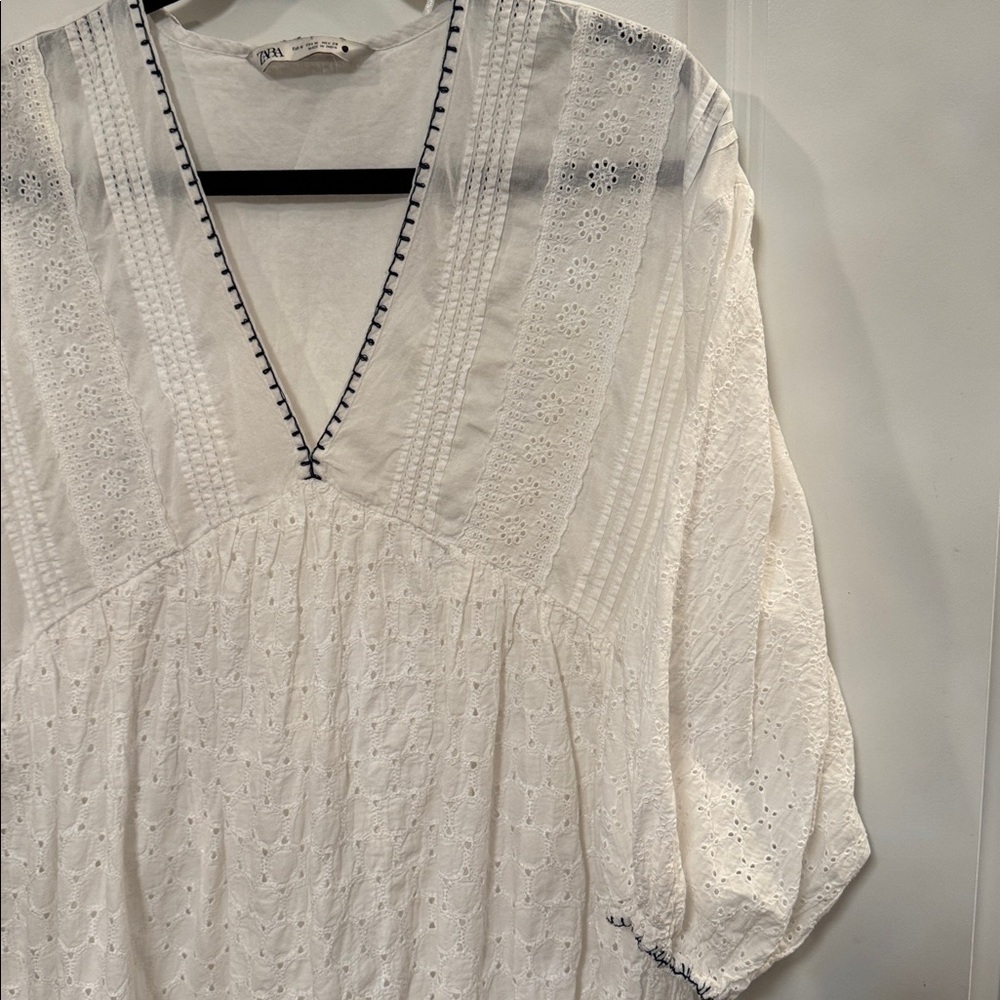 Zara embroidered sun dress